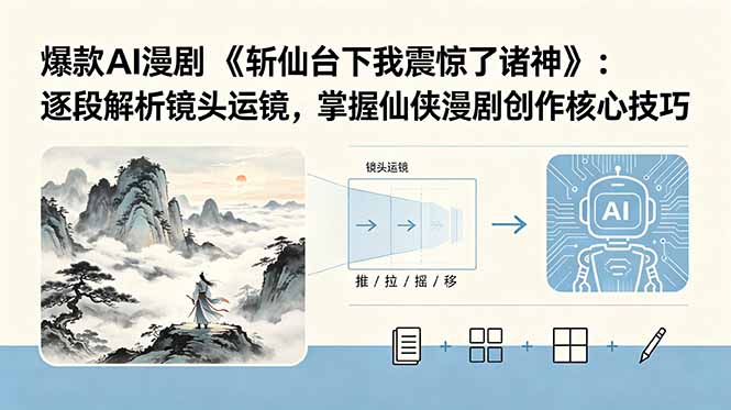 （18620期）爆款AI漫剧《斩仙台下我震惊了诸神》：逐段解析镜头运镜，掌握仙侠漫剧创作核心技巧-低成本创业项目大全｜短视频带货+AI副业变现｜知行创业网