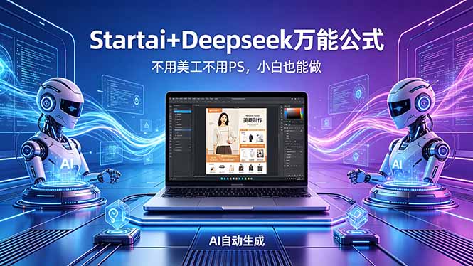 （18341期）AI自动做电商详情页：Startai+Deepseek万能公式，不用美工不用PS，小白也能做-低成本创业项目大全｜短视频带货+AI副业变现｜知行创业网