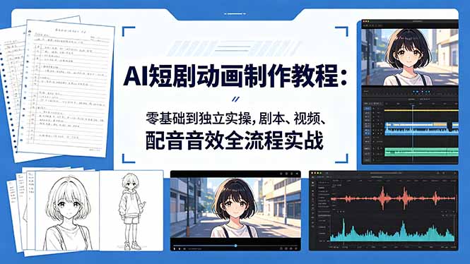 （18351期）AI短剧动画制作教程：零基础到独立实操，剧本、视频、配音音效全流程实战-低成本创业项目大全｜短视频带货+AI副业变现｜知行创业网