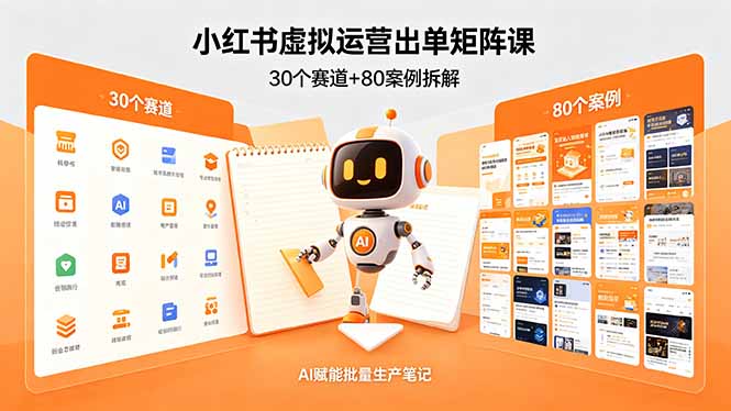 （18342期）小红书虚拟运营出单矩阵课：30个赛道+80案例拆解，AI赋能批量生产笔记-低成本创业项目大全｜短视频带货+AI副业变现｜知行创业网