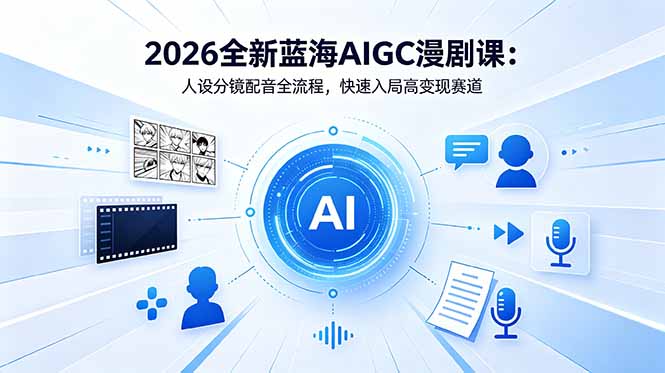 （18621期）2026全新蓝海AIGC漫剧课：人设分镜配音全流程，快速入局高变现赛道-低成本创业项目大全｜短视频带货+AI副业变现｜知行创业网