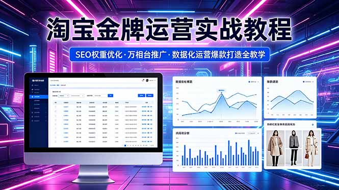 （18507期）2026 淘宝金牌运营实战教程，SEO权重优化万相台推广，数据化运营爆款打造全教学-低成本创业项目大全｜短视频带货+AI副业变现｜知行创业网