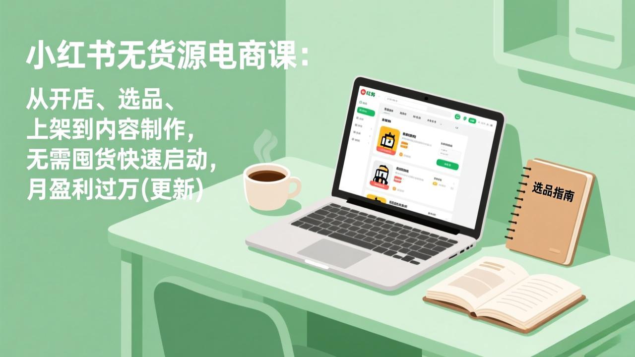 （18420期）小红书无货源电商课(5月12更新)：从开店、选品、上架到内容制作，无需囤货快速启动，月盈利过万-低成本创业项目大全｜短视频带货+AI副业变现｜知行创业网