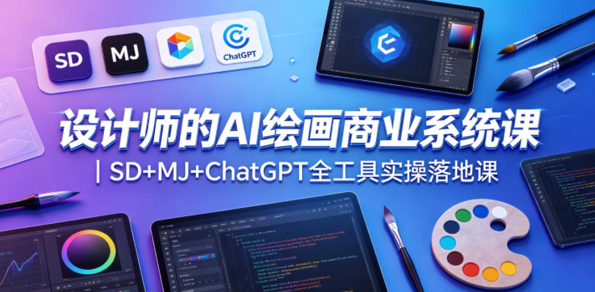 设计师的AI绘画商业系统课｜SD+MJ+ChatGPT全工具实操落地课-低成本创业项目大全｜短视频带货+AI副业变现｜知行创业网
