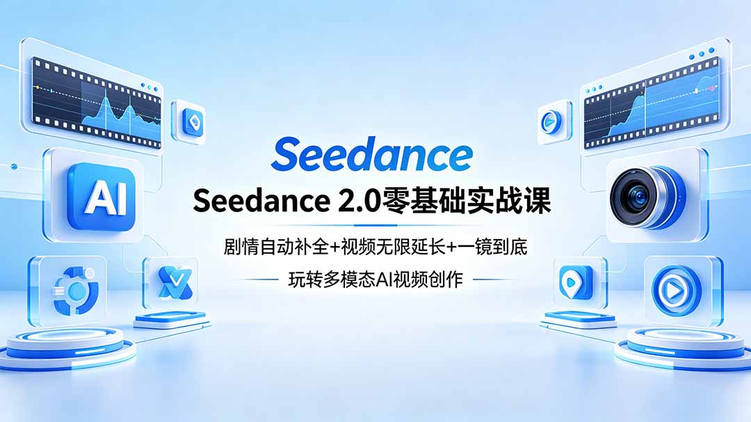 （18312期）Seedance 2.0零基础实战课：剧情自动补全+视频无限延长+一镜到底：玩转多模态AI视频创作-低成本创业项目大全｜短视频带货+AI副业变现｜知行创业网