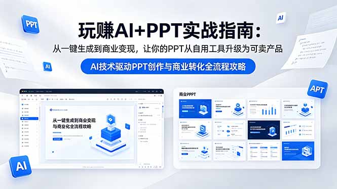 （18448期）玩赚AI+PPT实战指南-更新5月13：从一键生成到商业变现，让你的PPT从自用工具升级为可卖产品-低成本创业项目大全｜短视频带货+AI副业变现｜知行创业网