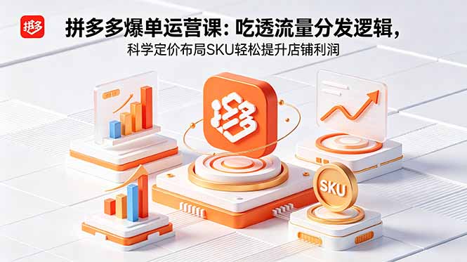 （18577期）拼多多爆单运营实战课：吃透流量分发逻辑，科学定价布局SKU轻松提升店铺利润-低成本创业项目大全｜短视频带货+AI副业变现｜知行创业网