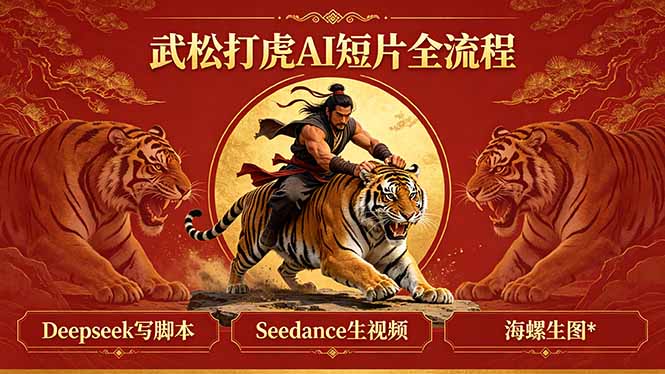 （18370期）武松打虎AI短片全流程：Deepseek写脚本+Seedance生视频+海螺生图-低成本创业项目大全｜短视频带货+AI副业变现｜知行创业网