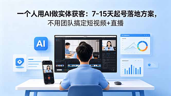 （18432期）一个人用AI做实体获客：7-15天起号落地方案，不用团队搞定短视频+直播-低成本创业项目大全｜短视频带货+AI副业变现｜知行创业网