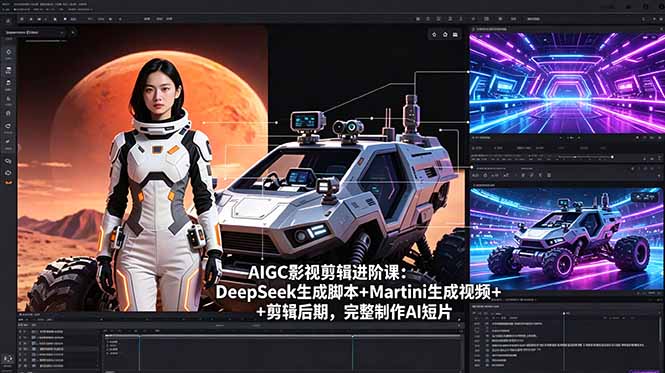 （18475期）AIGC影视剪辑进阶课：DeepSeek生成脚本+Martini生成视频+剪辑后期，完整制作AI短片-低成本创业项目大全｜短视频带货+AI副业变现｜知行创业网