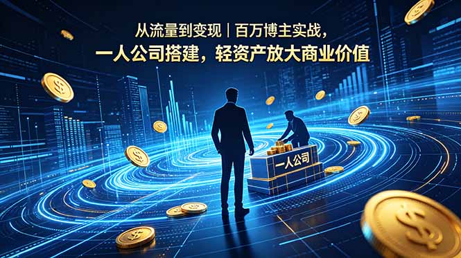 （18645期）从流量到变现｜百万博主实战，一人公司搭建，轻资产放大商业价值-低成本创业项目大全｜短视频带货+AI副业变现｜知行创业网