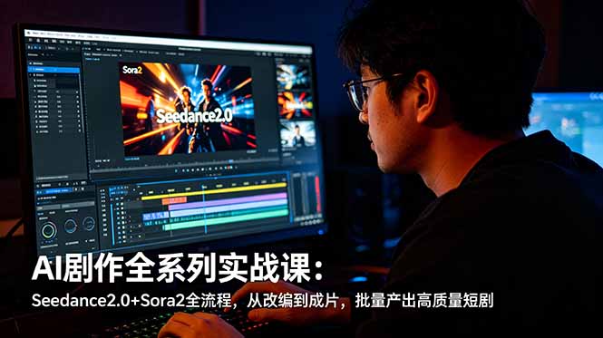 （18647期）AI剧作全系列实战课：Seedance2.0+Sora2全流程，从改编到成片，批量产出高质量短剧-低成本创业项目大全｜短视频带货+AI副业变现｜知行创业网