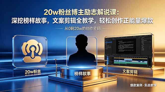 （18648期）20w粉丝博主励志解说课：深挖榜样故事，文案剪辑全教学，轻松创作正能量爆款-低成本创业项目大全｜短视频带货+AI副业变现｜知行创业网
