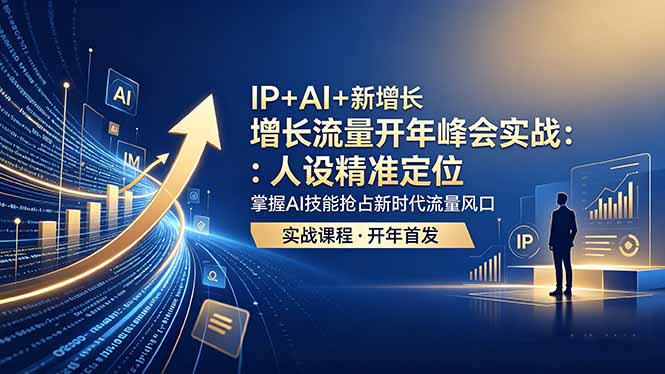 （18530期） IP+AI+新增长 流量开年 峰会实战：人设精准定位 掌握AI技能抢占新时代流量风口-低成本创业项目大全｜短视频带货+AI副业变现｜知行创业网