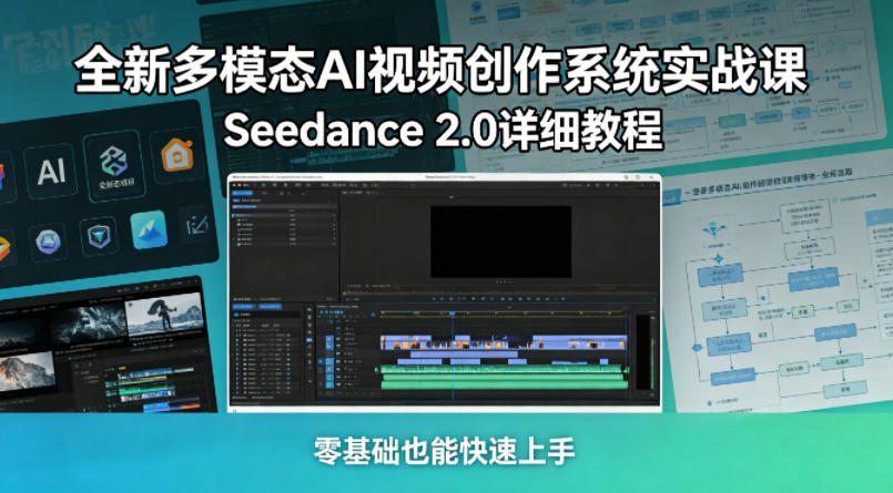 全新多模态AI视频创作系统实战课，Seedance 2.0详细教程，零基础也能快速上手-低成本创业项目大全｜短视频带货+AI副业变现｜知行创业网