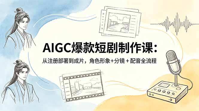 （18676期）AIGC爆款短剧制作课：从注册部署到成片，角色形象+分镜+配音全流程-低成本创业项目大全｜短视频带货+AI副业变现｜知行创业网