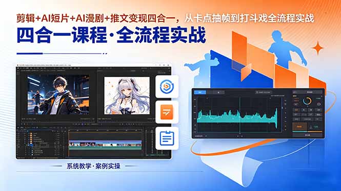 （18463期）剪辑+AI短片+AI漫剧+推文变现四合一，从卡点抽帧到打斗戏全流程实战-低成本创业项目大全｜短视频带货+AI副业变现｜知行创业网