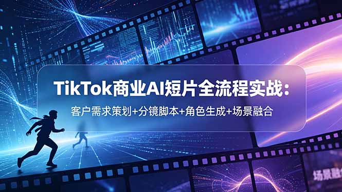 （18678期）TikTok商业AI短片全流程实战：客户需求策划+分镜脚本+角色生成+场景融合-低成本创业项目大全｜短视频带货+AI副业变现｜知行创业网