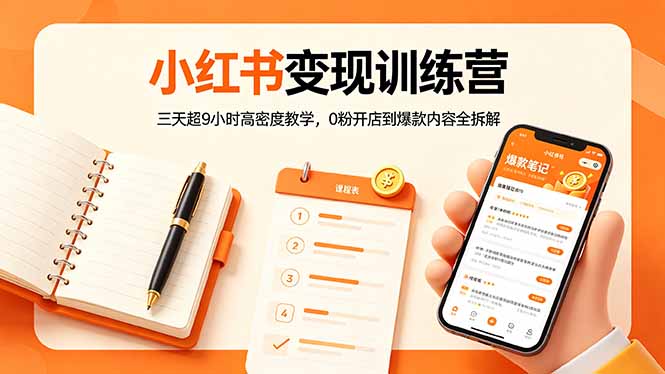 （18337期）小红书变现训练营：三天超9小时高密度教学，0粉开店到爆款内容全拆解-低成本创业项目大全｜短视频带货+AI副业变现｜知行创业网