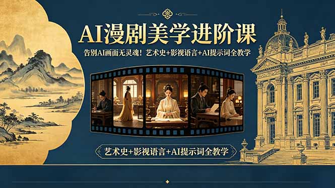 （18480期）告别AI画面无灵魂！AI漫剧美学进阶课，艺术史+影视语言+AI提示词全教学-低成本创业项目大全｜短视频带货+AI副业变现｜知行创业网