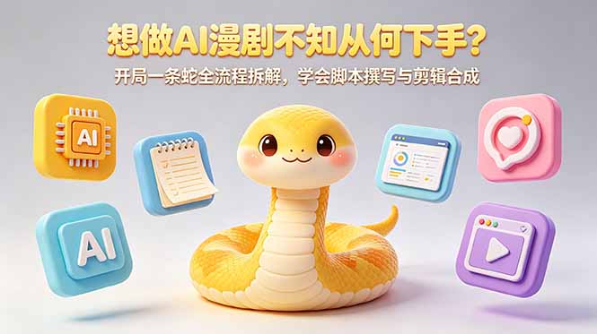 (18550期)想做AI漫剧不知从何下手?开局一条蛇全流程拆解,学会脚本撰写与剪辑合成-低成本创业项目大全|短视频带货+AI副业变现|知行创业网