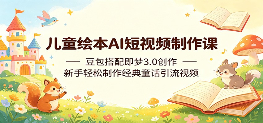 儿童绘本AI短视频制作课:豆包搭配即梦3.0创作,新手轻松制作经典童话引流视频-低成本创业项目大全|短视频带货+AI副业变现|知行创业网