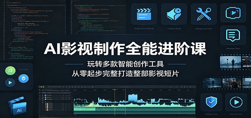 AI影视制作全能进阶课：玩转多款智能创作工具，从零起步完整打造整部影视短片-低成本创业项目大全｜短视频带货+AI副业变现｜知行创业网