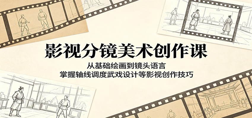 影视分镜美术创作课：从基础绘画到镜头语言，掌握轴线调度武戏设计等影视创作技巧-低成本创业项目大全｜短视频带货+AI副业变现｜知行创业网