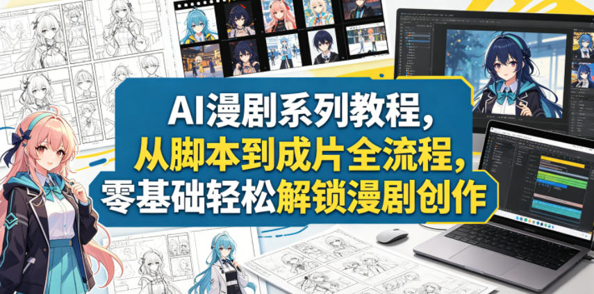 AI漫剧系列教程，从脚本到成片全流程，零基础轻松解锁漫剧创作-低成本创业项目大全｜短视频带货+AI副业变现｜知行创业网