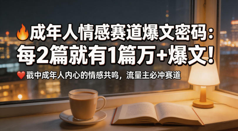 公众号流量主成年人情感心理赛道，流量最大，受众最广的主流赛道之一，平均每2篇就有1篇万爆文章-低成本创业项目大全｜短视频带货+AI副业变现｜知行创业网