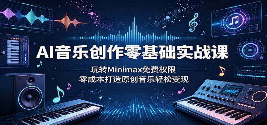 AI音乐创作零基础实战课：玩转Minimax免费权限，零成本打造原创音乐轻松变现-低成本创业项目大全｜短视频带货+AI副业变现｜知行创业网