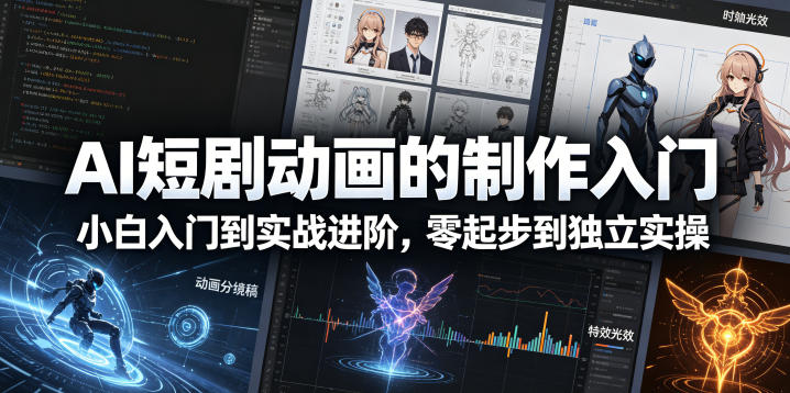 AI短剧动画的制作入门，小白入门到实战进阶，零起步到独立实操-低成本创业项目大全｜短视频带货+AI副业变现｜知行创业网