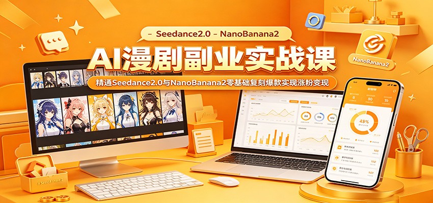 AI漫剧副业实战课：精通Seedance2.0与NanoBanana2零基础复刻爆款实现涨粉变现-低成本创业项目大全｜短视频带货+AI副业变现｜知行创业网