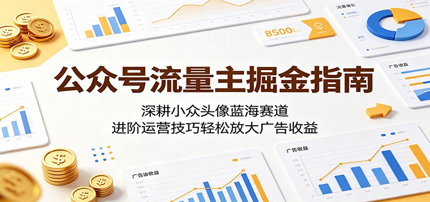 公众号流量主掘金指南：深耕小众头像蓝海赛道，进阶运营技巧轻松放大广告收益-低成本创业项目大全｜短视频带货+AI副业变现｜知行创业网