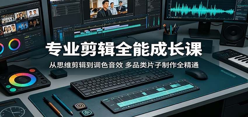 专业剪辑全能成长课：从思维剪辑到调色音效，多品类片子制作全精通-低成本创业项目大全｜短视频带货+AI副业变现｜知行创业网