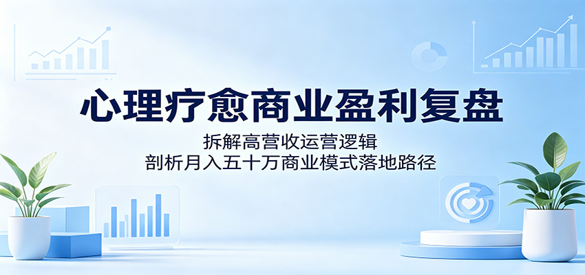 心理疗愈商业盈利复盘:拆解高营收运营逻辑,剖析月入五十万商业模式落地路径-低成本创业项目大全|短视频带货+AI副业变现|知行创业网
