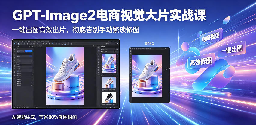 GPT-Image2电商视觉大片实战课，一键出图高效出片，彻底告别手动繁琐修图-低成本创业项目大全｜短视频带货+AI副业变现｜知行创业网