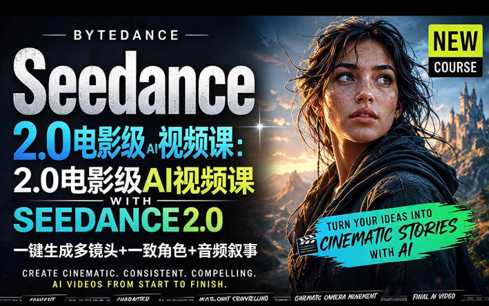 字节跳动的Seedance 2.0 AI电影视频生成制作教程，一键生成多镜头+一致角色+音频叙事-中英字幕-低成本创业项目大全｜短视频带货+AI副业变现｜知行创业网