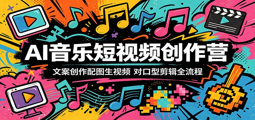 AI音乐短视频创作营：文案创作配图生视频，对口型剪辑全流程-低成本创业项目大全｜短视频带货+AI副业变现｜知行创业网