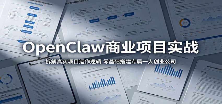 OpenClaw商业项目实战：拆解真实项目运作逻辑，零基础搭建专属一人创业公司-低成本创业项目大全｜短视频带货+AI副业变现｜知行创业网