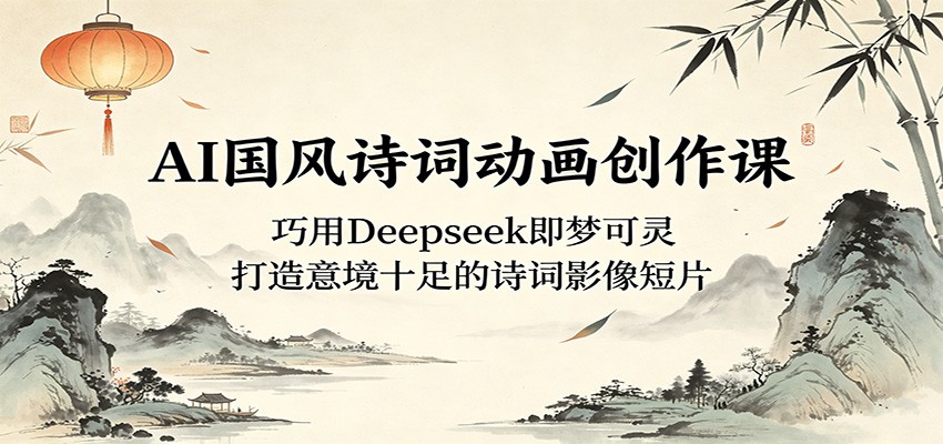 AI国风诗词动画创作课:巧用Deepseek即梦可灵,打造意境十足的诗词影像短片-低成本创业项目大全|短视频带货+AI副业变现|知行创业网