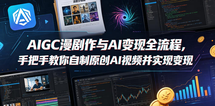 AIGC漫剧创作与AI变现全流程，手把手教你自制原创AI视频并实现变现-低成本创业项目大全｜短视频带货+AI副业变现｜知行创业网