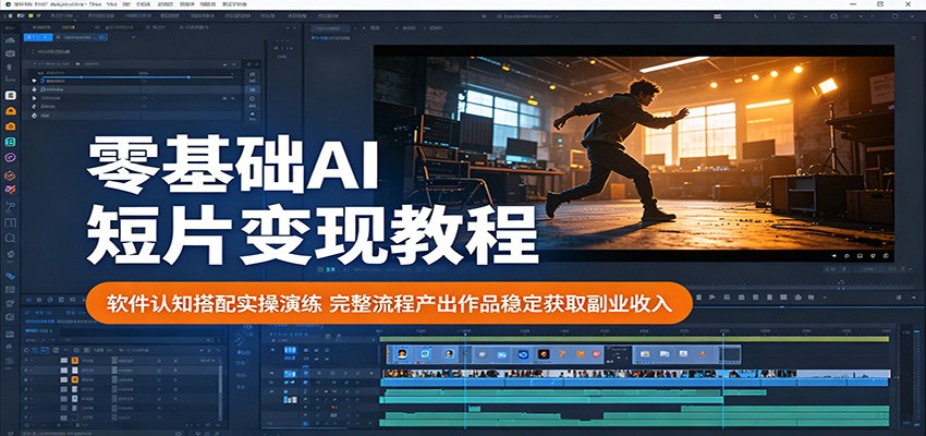 零基础AI短片变现教程：软件认知搭配实操演练，完整流程产出作品稳定获取副业收入-低成本创业项目大全｜短视频带货+AI副业变现｜知行创业网