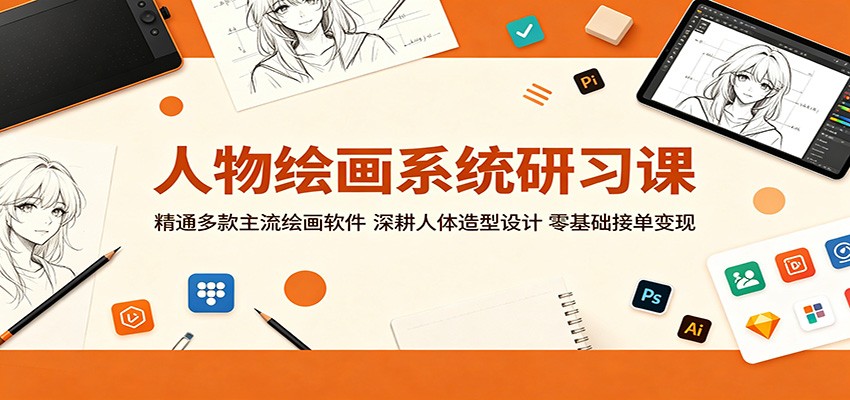 人物绘画系统研习课：精通多款主流绘画软件，深耕人体造型设计，零基础接单变现-低成本创业项目大全｜短视频带货+AI副业变现｜知行创业网