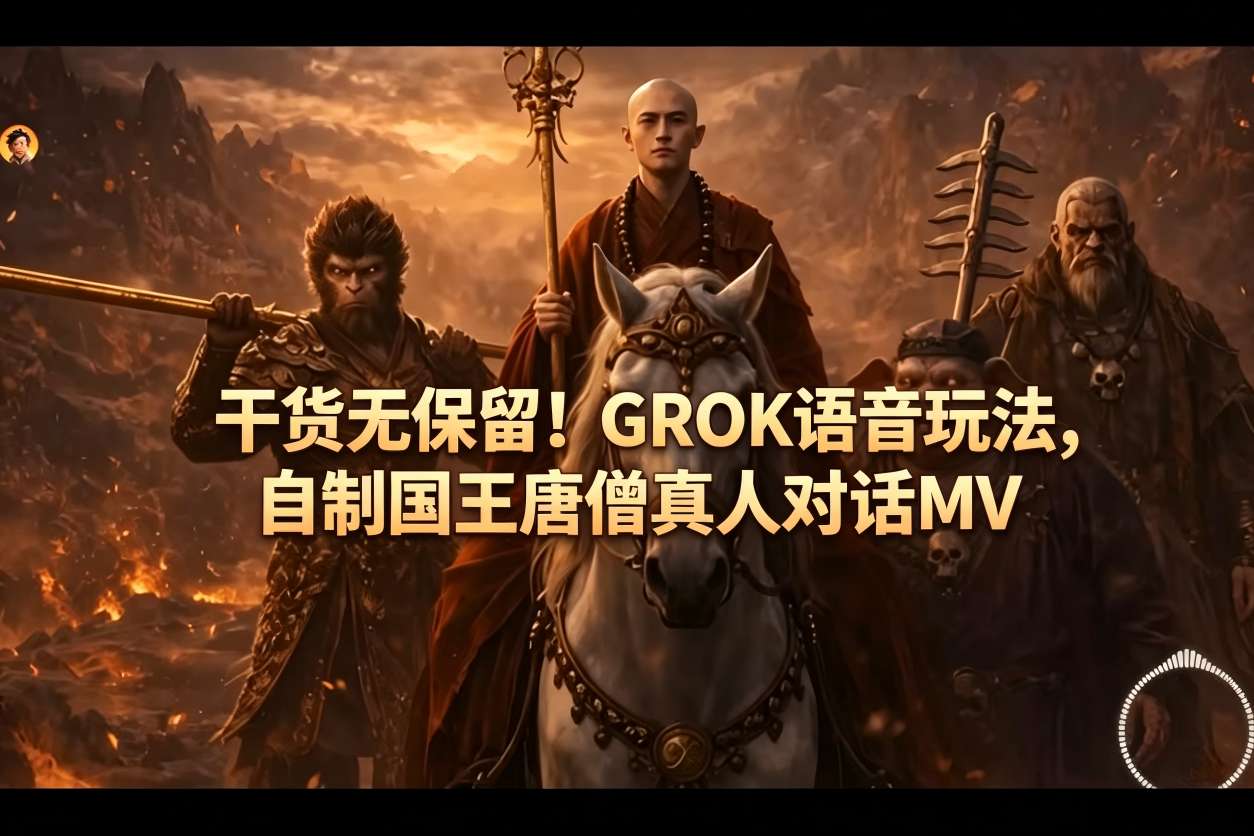 干货无保留！GROK语音玩法，自制国王唐僧真人对话MV-低成本创业项目大全｜短视频带货+AI副业变现｜知行创业网