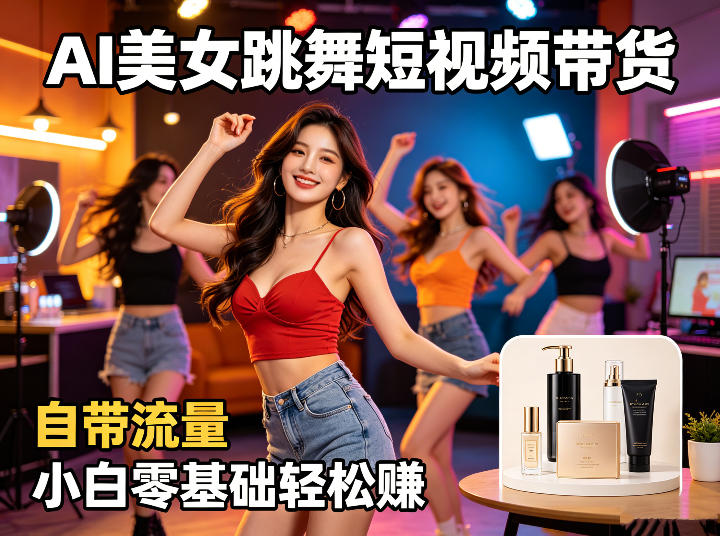 AI美女跳舞短视频带货：自带流量，小白零基础轻松賺，详细拆解-低成本创业项目大全｜短视频带货+AI副业变现｜知行创业网