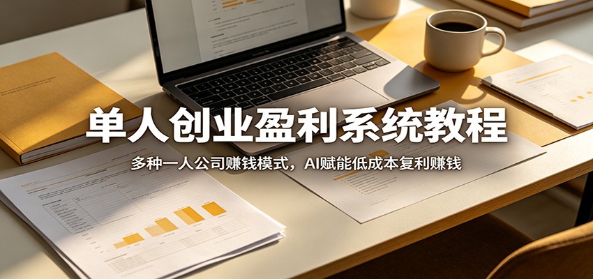 单人创业盈利系统教程：多种一人公司赚钱模式，AI赋能低成本复利赚钱-低成本创业项目大全｜短视频带货+AI副业变现｜知行创业网
