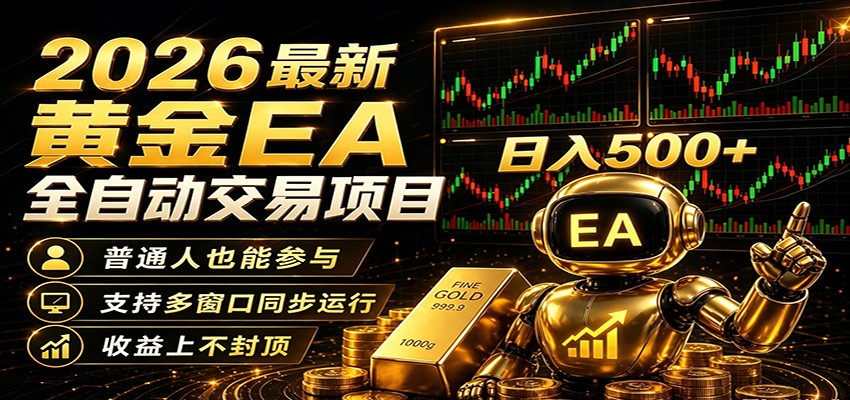 2026黄金EA全自动量化,零技术·全自动·收益上不封顶,低门槛日入500+-低成本创业项目大全|短视频带货+AI副业变现|知行创业网