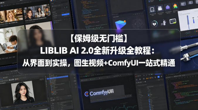 【保姆级无门槛】LIBLIB AI 2.0全新升级全教程：从界面到实操，图生视频+ComfyUI一站式精通-低成本创业项目大全｜短视频带货+AI副业变现｜知行创业网