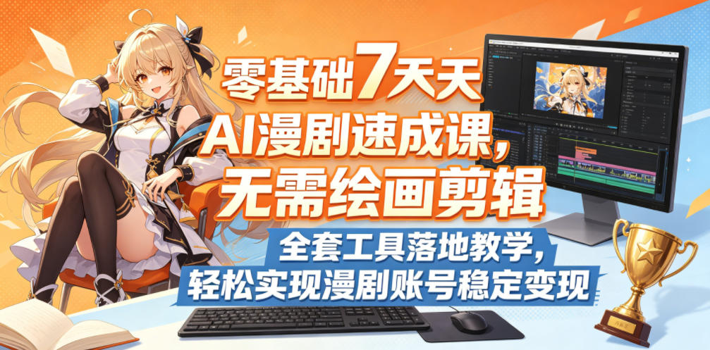 零基础7天AI漫剧速成课，无需绘画剪辑，全套工具落地教学，轻松实现漫剧账号稳定变现-低成本创业项目大全｜短视频带货+AI副业变现｜知行创业网